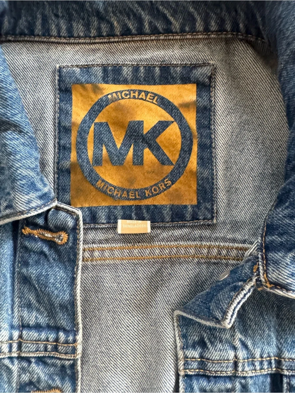 Michael Kors Blue Denim Jacket with Gold-Tone Buttons